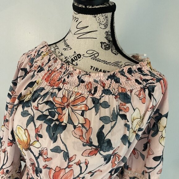 Lulus Off the Shoulder Pink Floral Dress - Size XS (X3) - Picture 5 of 12